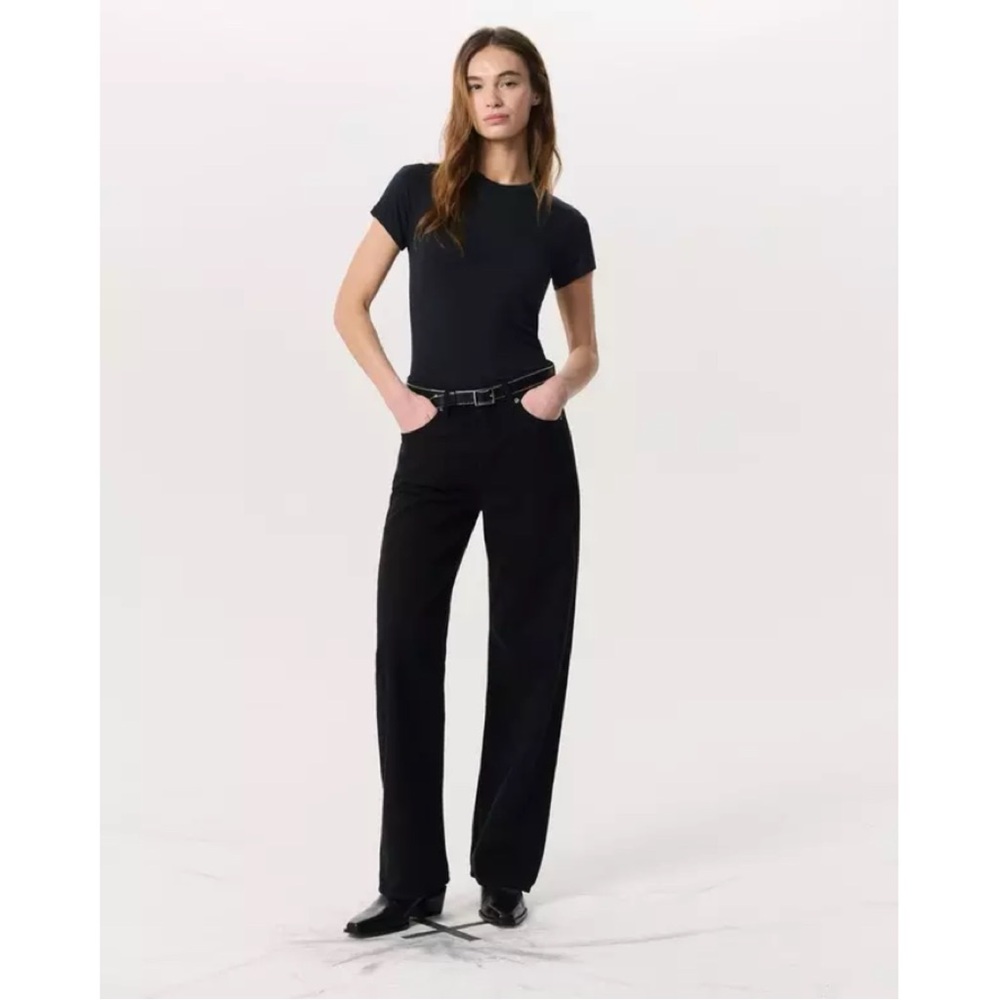 NWT Rag & Bone Black Logan Wide Leg Jeans size 26